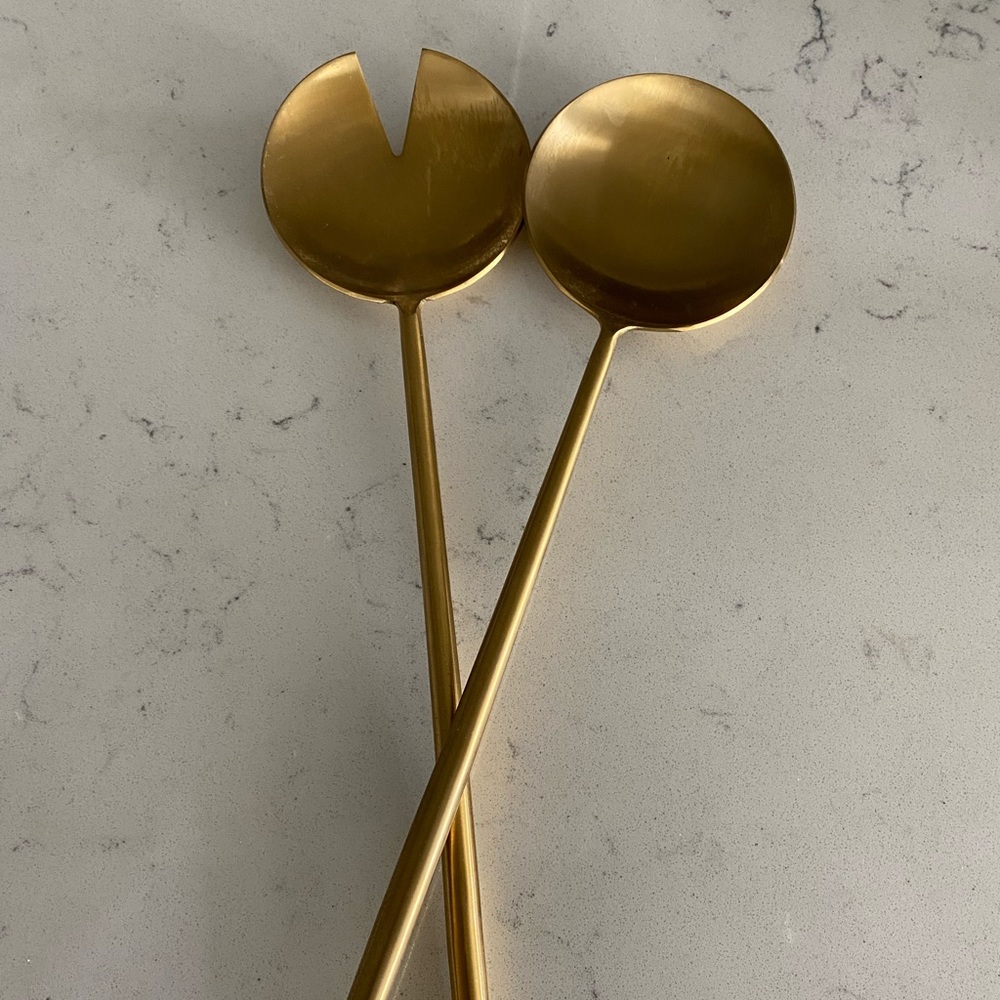 Anthropologie Gold Serving Spoons (Set of 2)